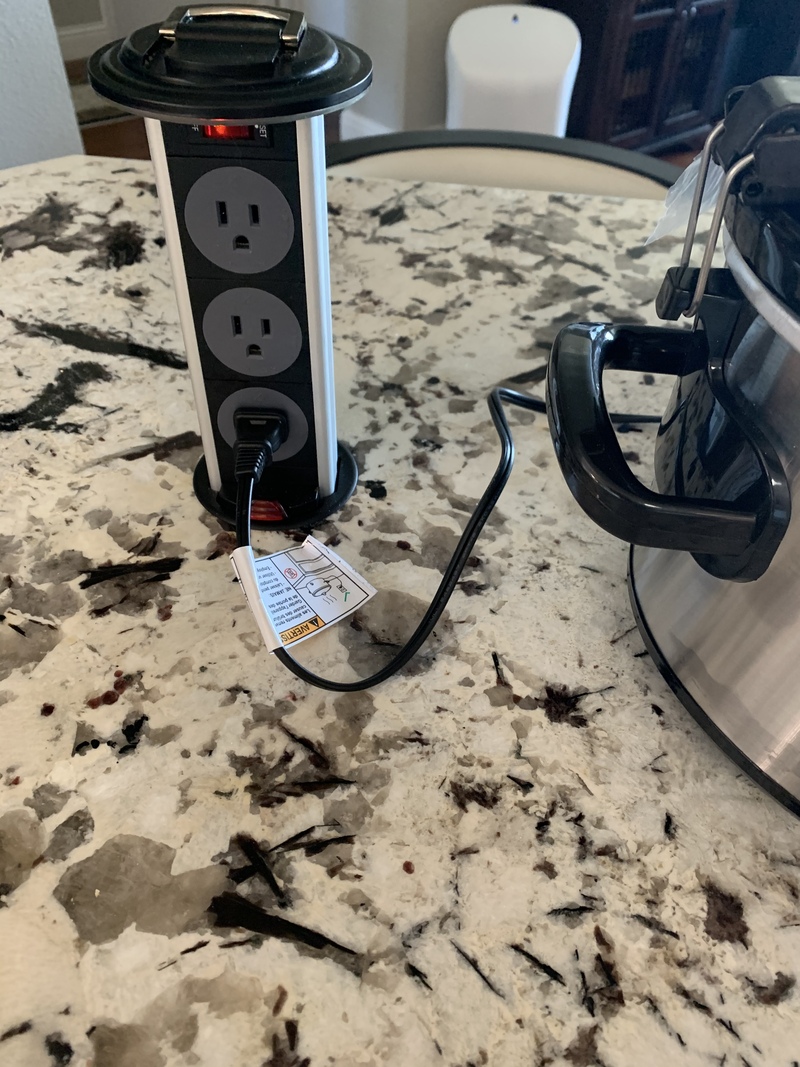 POP-UP ELECTRICAL FOR ISLANDS IN ORDER TO KEEP ISLANDS SLEEK AND TO CODE